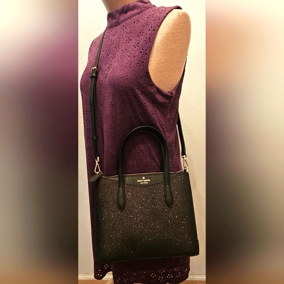 kate spade Bags Nwot Kate Spade Shimmy Glitter Lola Black Crossbody